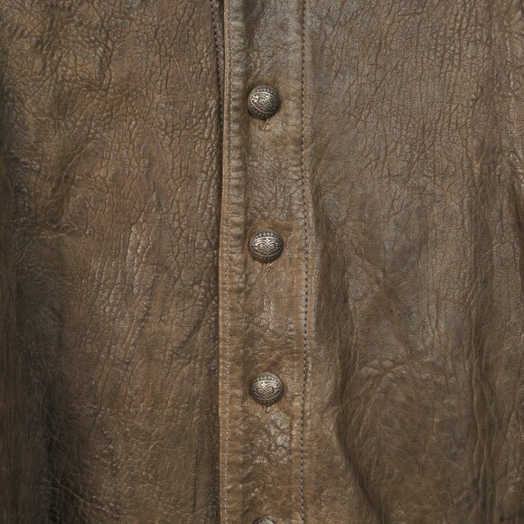 Logan Riese Brown Leather Metallic-Applique Jacket - Picture 5 of 10
